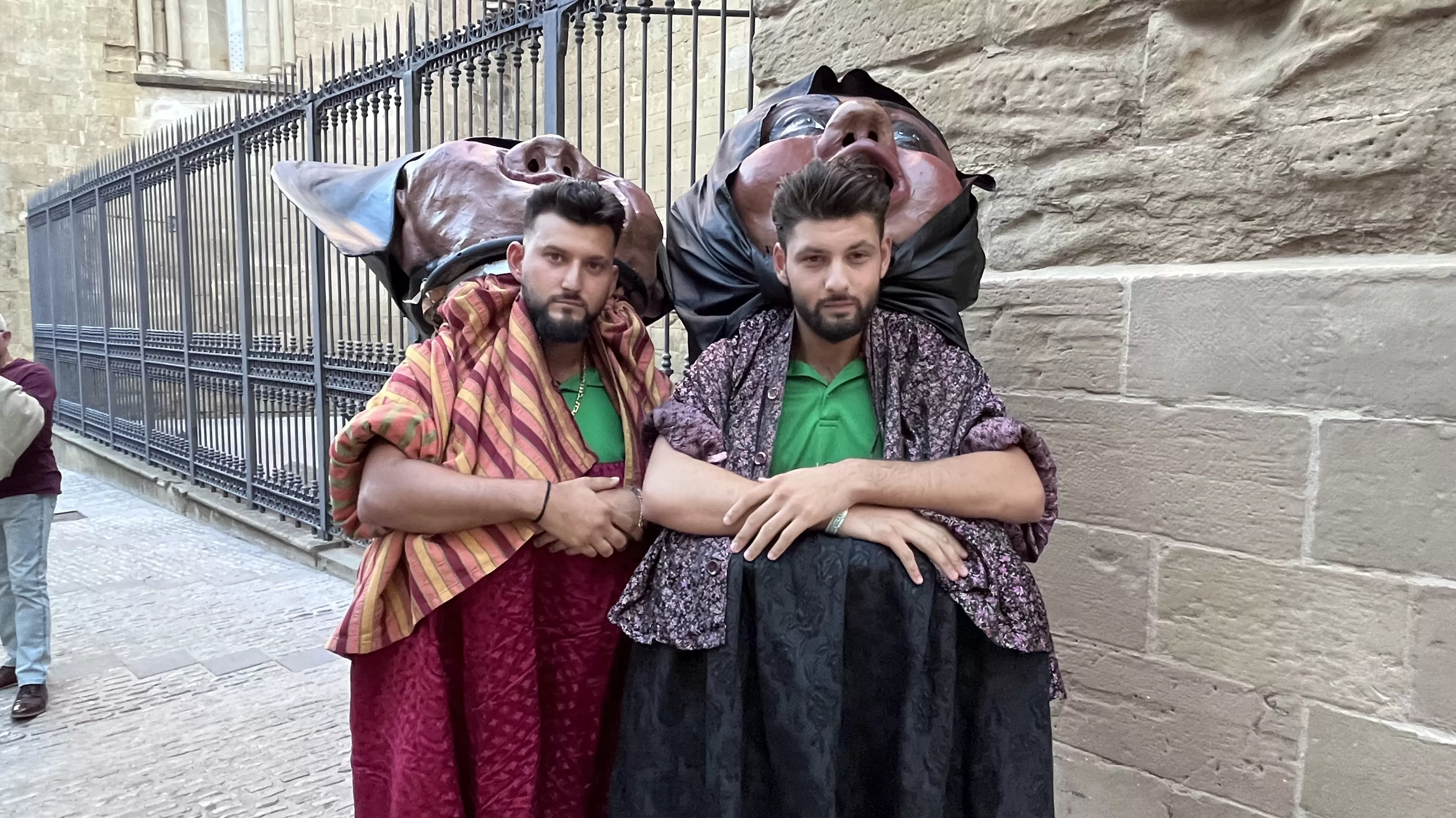 Ensayo general de la Comparsa de Gigantes, Cabezudos y Caballicos de Huesca. Foto: Mercedes Manterola