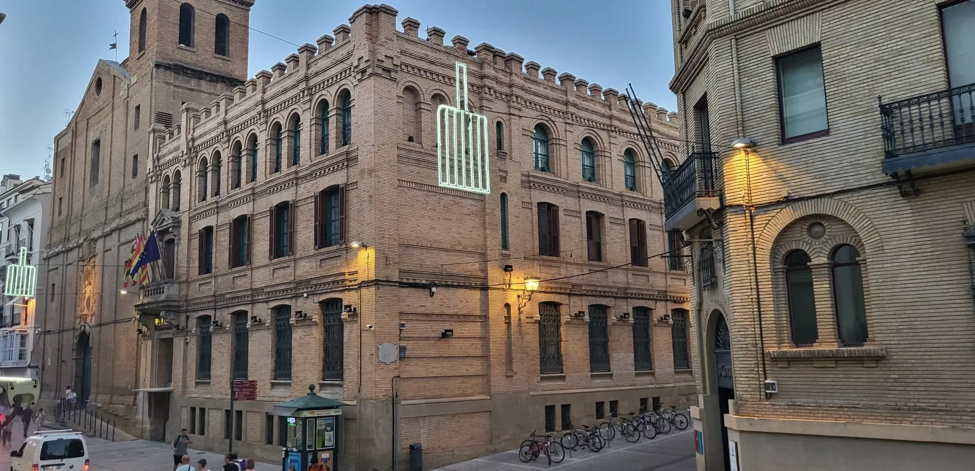 Preparativos en Huesca de las fiestas de San Lorenzo. Foto: Mercedes Manterola
