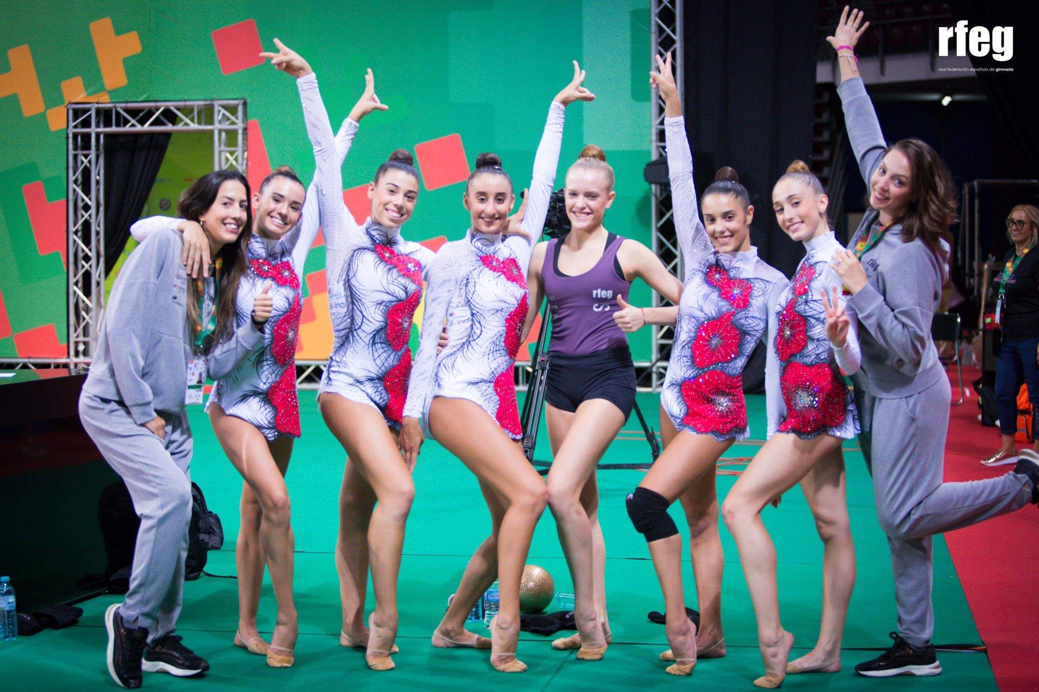 Inés Bergua, con sus compañeras de selección.