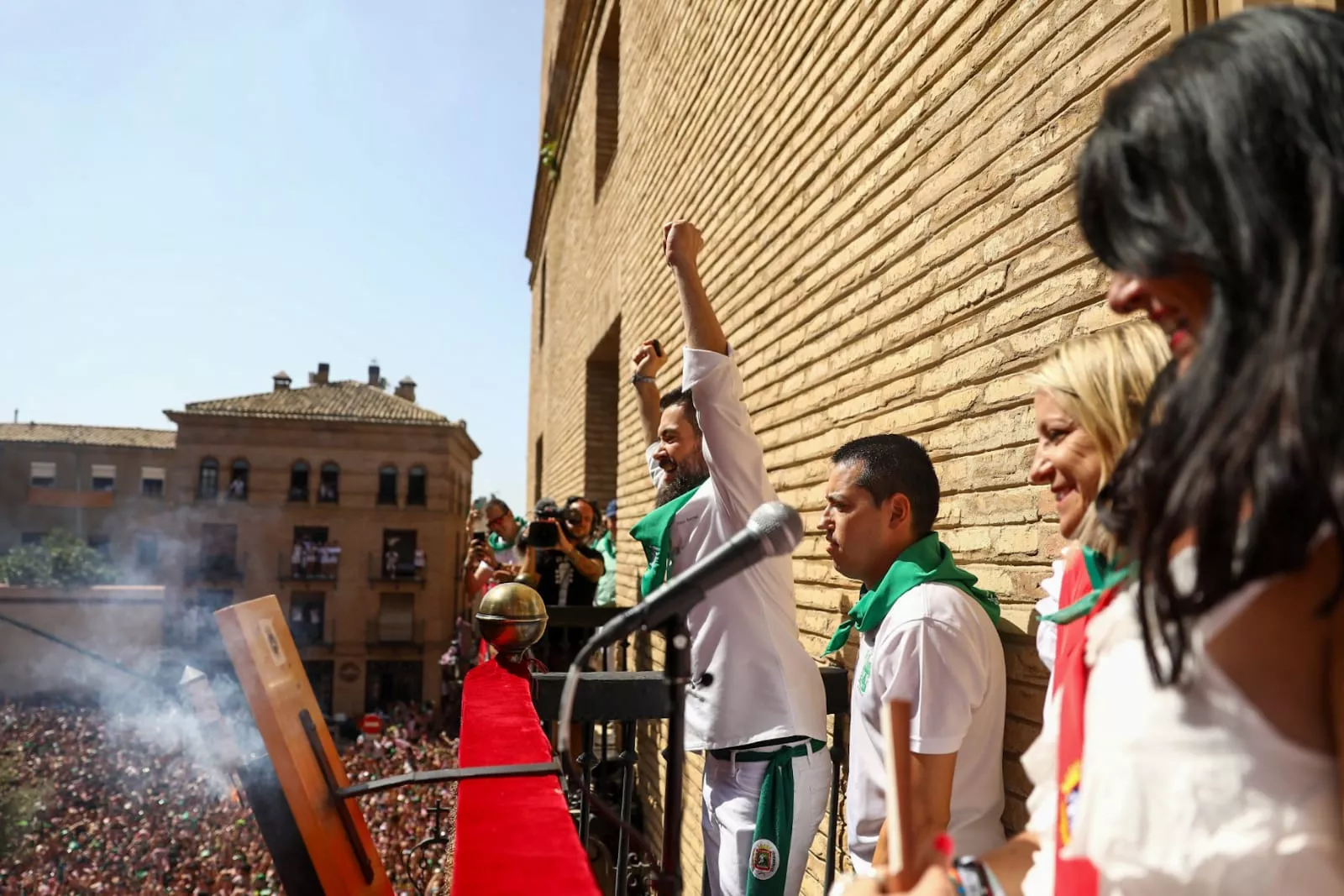 Lanzamiento del cohete de las fiestas de San Lorenzo