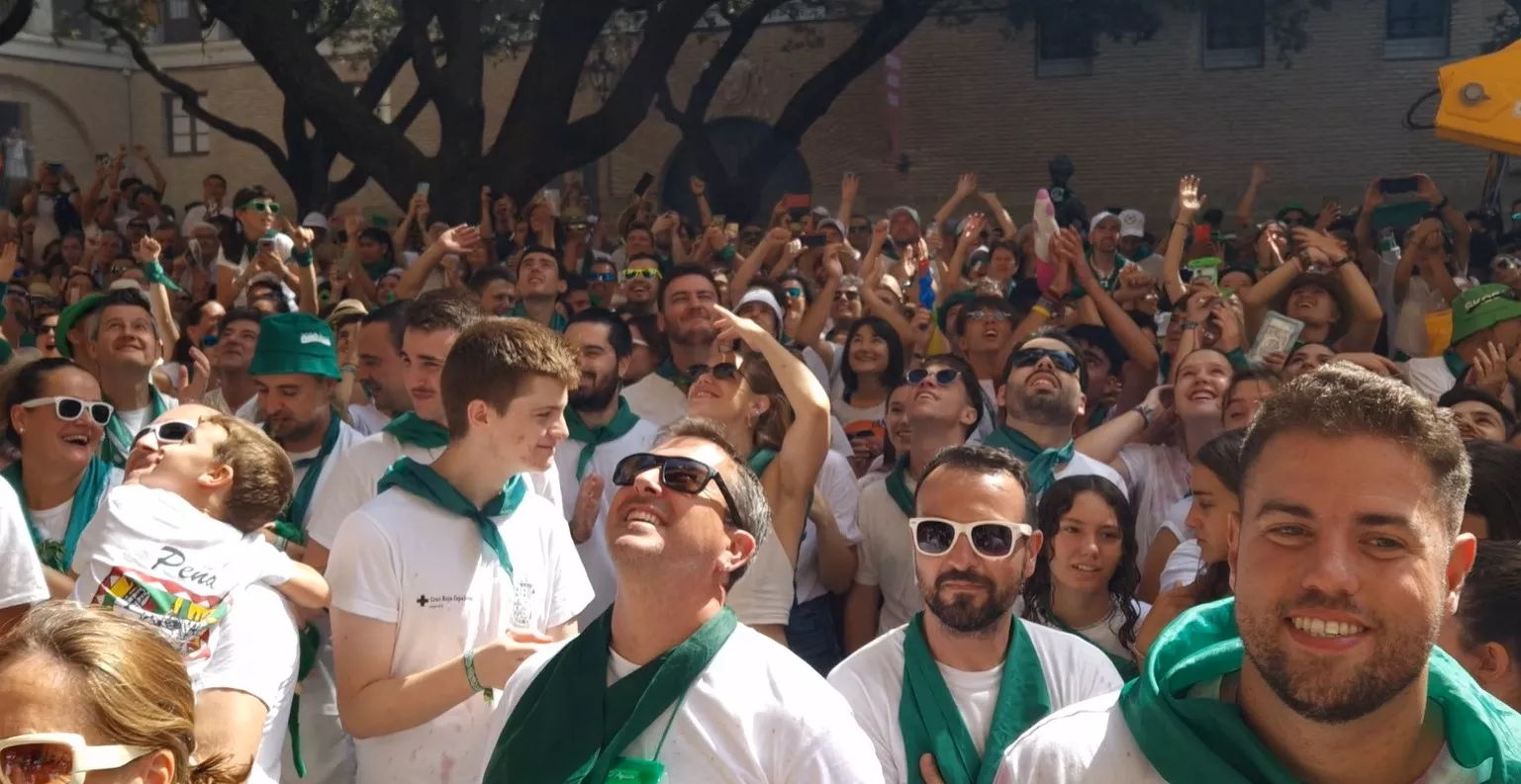 Lanzamiento del cohete de las fiestas de San Lorenzo