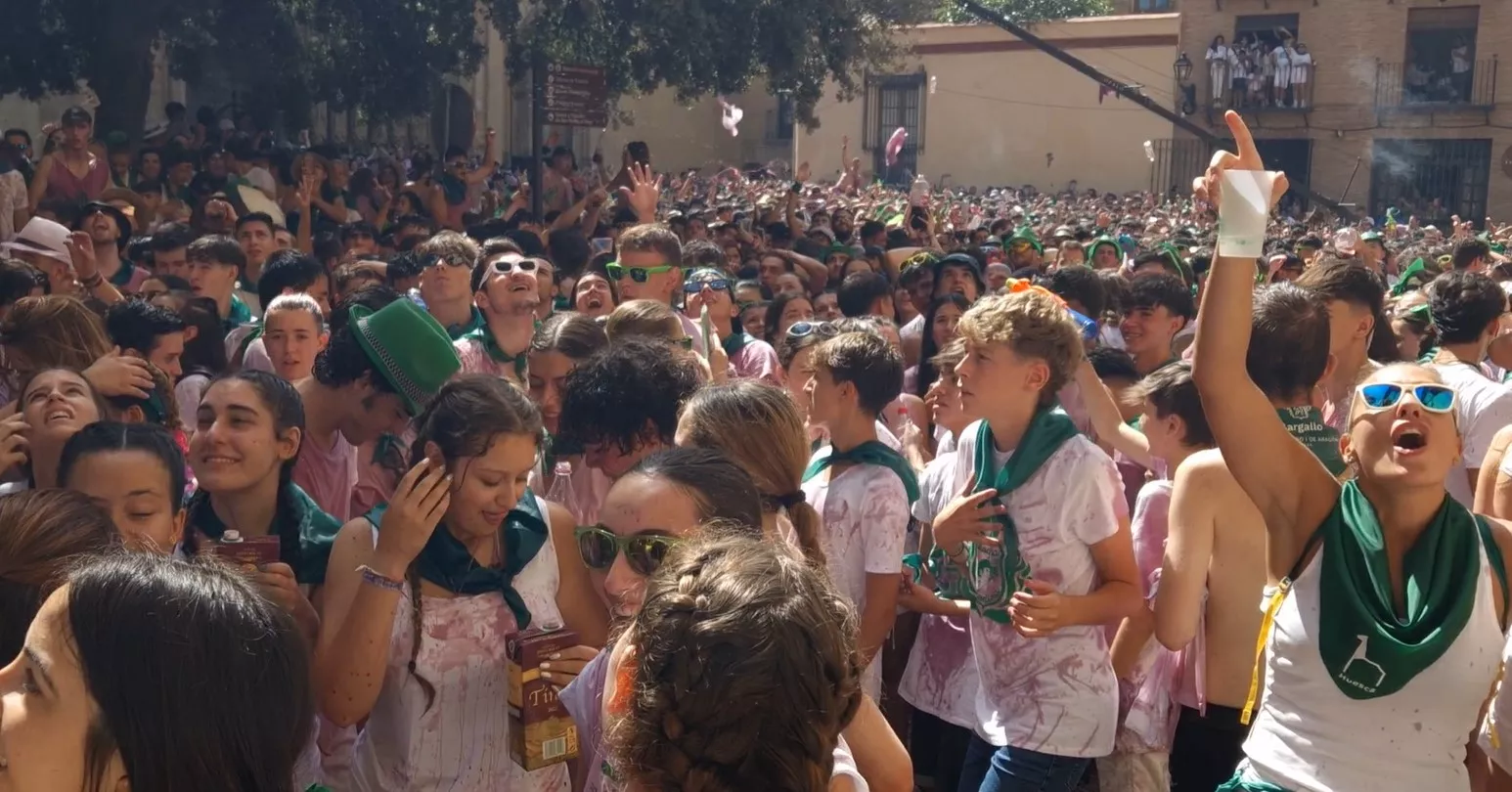 Lanzamiento del cohete de las fiestas de San Lorenzo