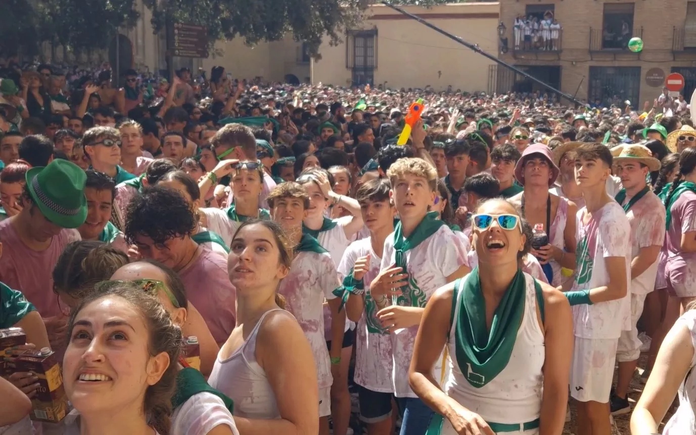 Lanzamiento del cohete de las fiestas de San Lorenzo