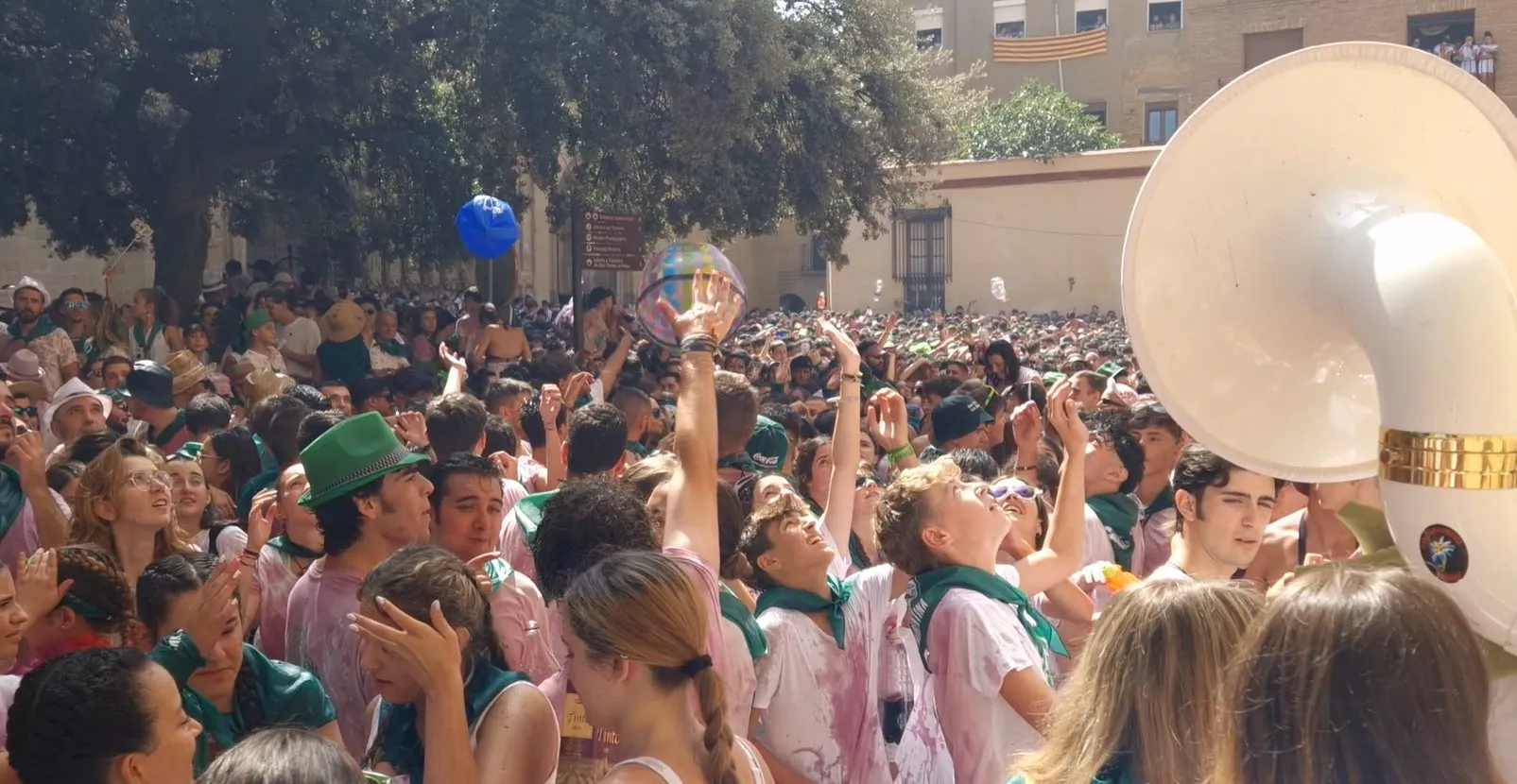 Lanzamiento del cohete de las fiestas de San Lorenzo