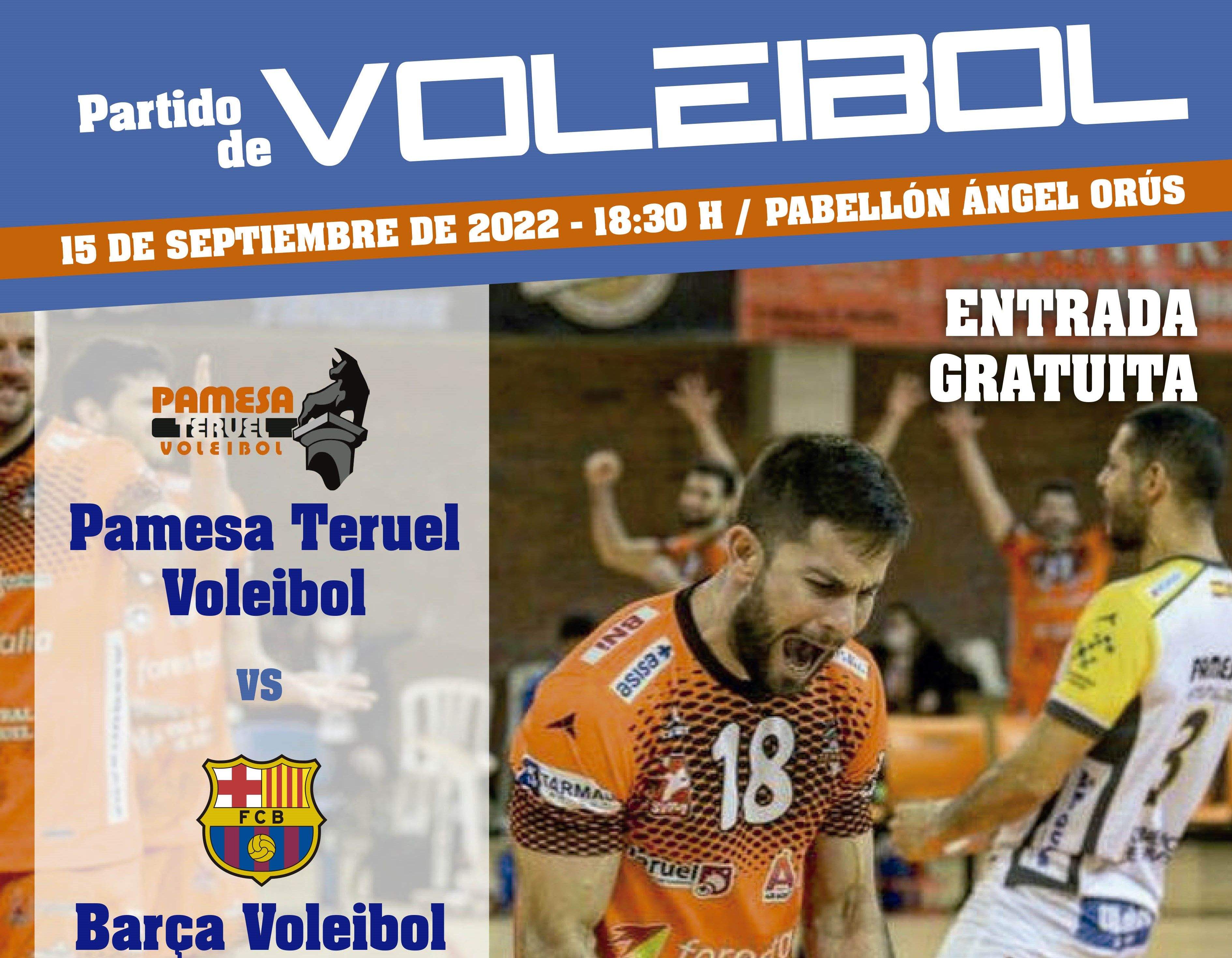 Cartel del partido entre el Teruel y el Barça.